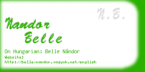 nandor belle business card
